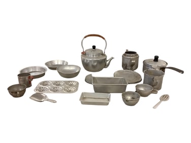 Aluminum Child's Tea Set and Baking Set Height range .25" to 6.5"