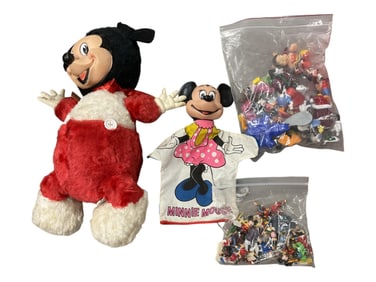 Mickey and Minnie Mouse figurines with a Lot of Disney Figurines.