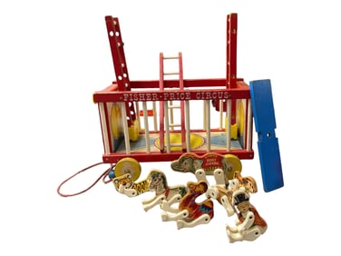 Vintage Fisher Price Circus Pull Toy Wagon