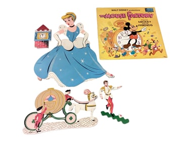 Disney Cinderella Wall Plaques 1951 & 1972 Mickey & Friends Record Cinderella 16" H