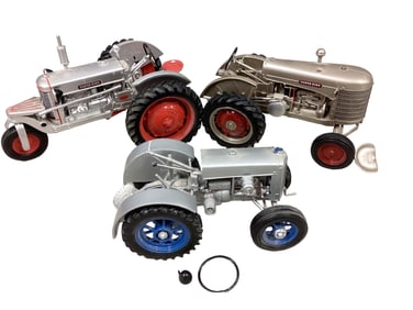 (3) Silver King Toy Tractors Range from 8" L to 6 1/4" L