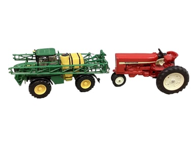 Ertl International Toy Tractor & John Deere Sprayer Deere 10 1/4" L International 8 1/4" L