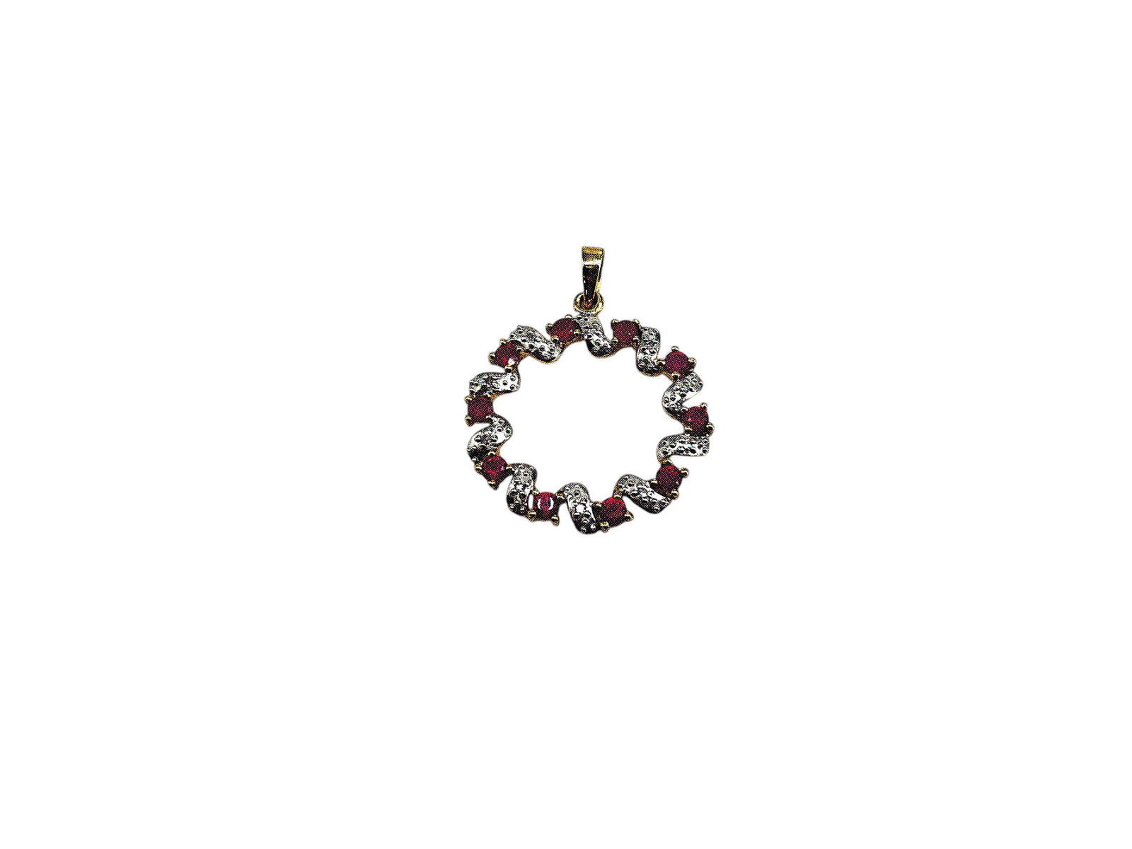 Delicate Ruby Wreath Pendant in Yellow Gold (1 of 5)