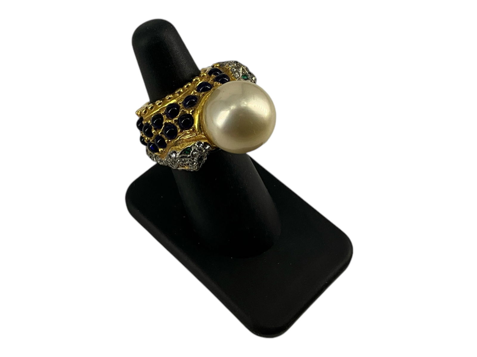 Bold Kenneth Jay Lane Ring w/Pearl and Serpent Accents (1 of 6)