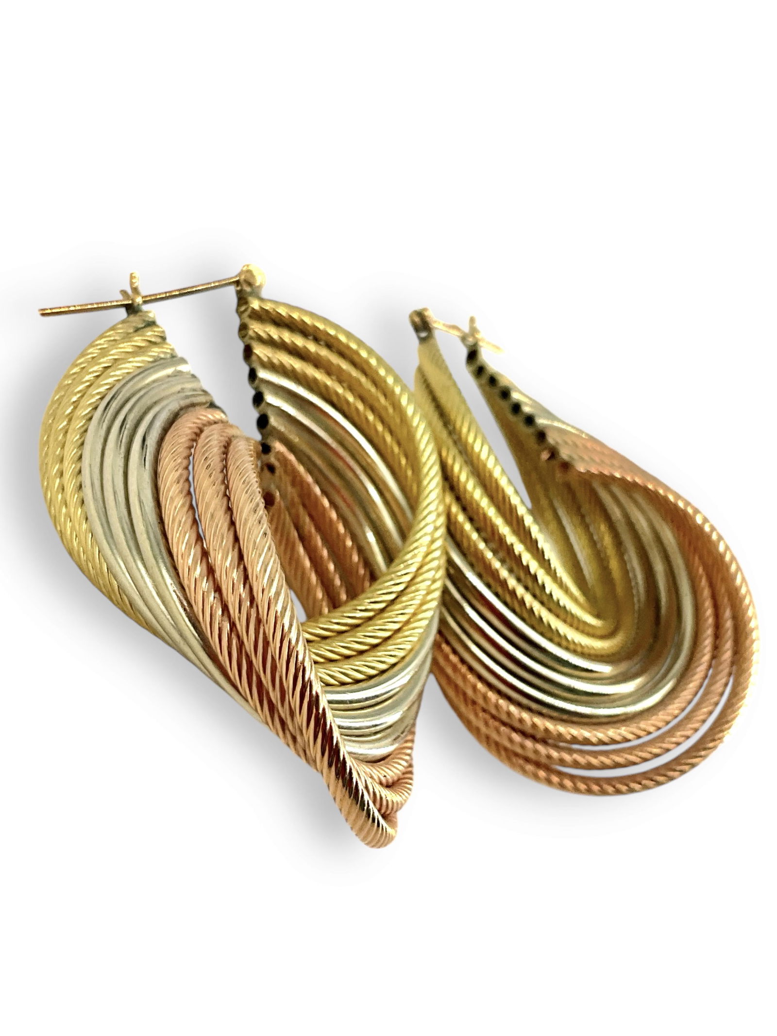 14kt Tri-Tone Hoop Earrings (1 of 4)