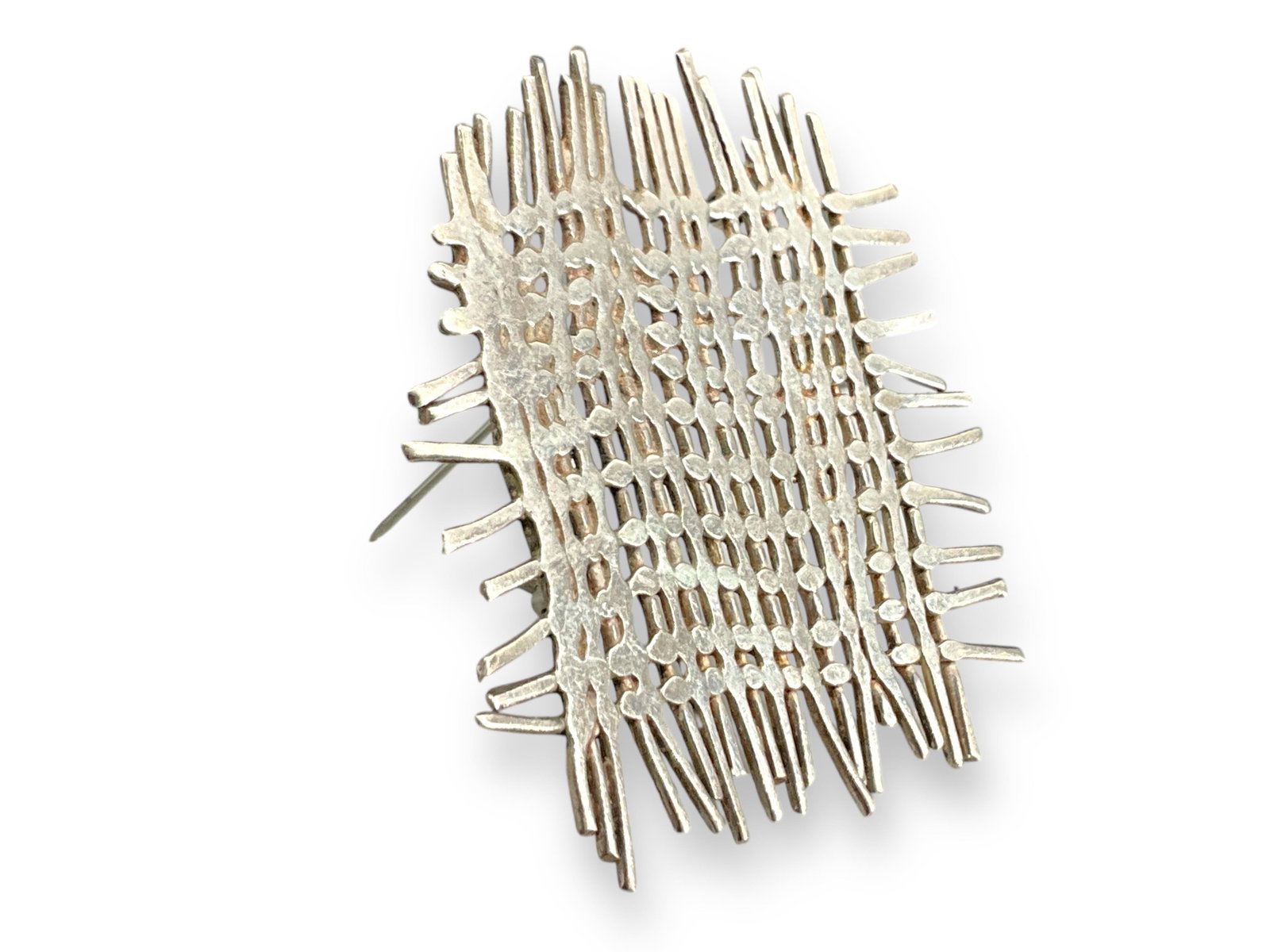 Hans Appenzeller Sterling Silver Brooch: Hans Appenzeller Sterling Silver BroochStamped, tested and signed. 50.25mm in size, 13.4 grams total weight, semi-polished metal finish.