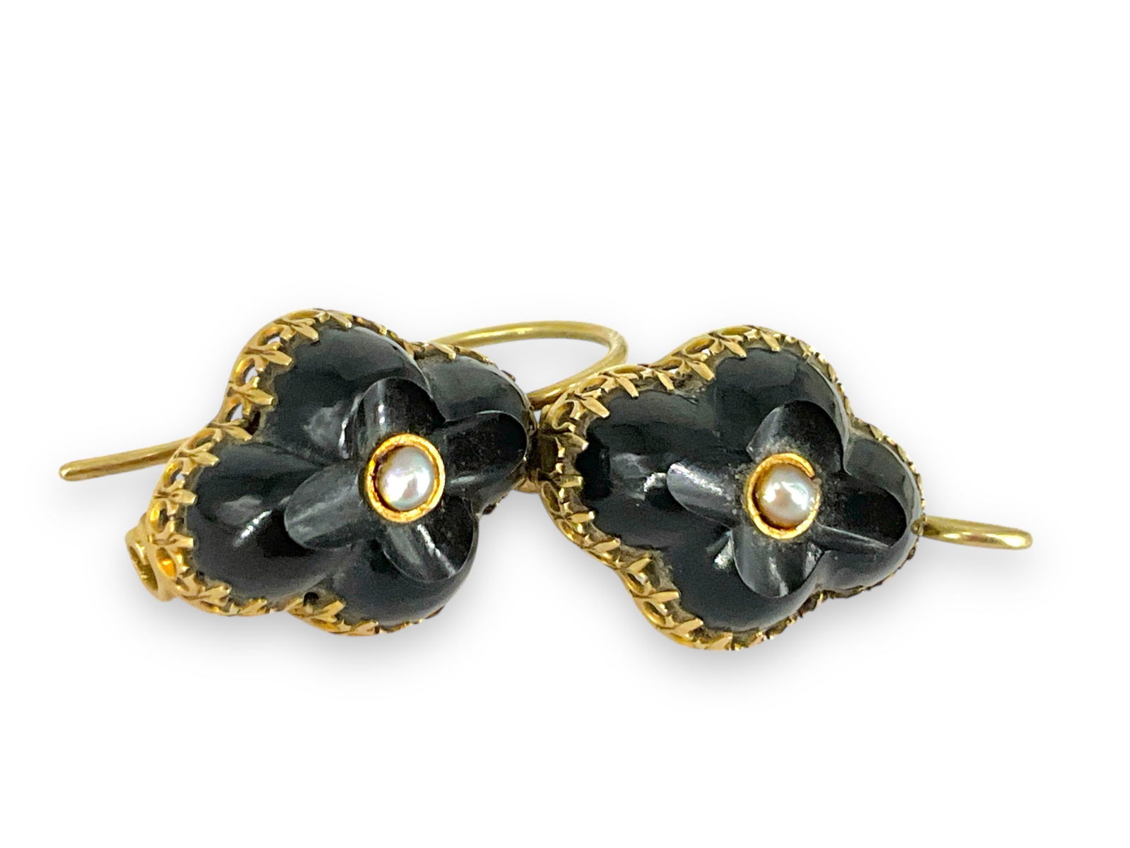 Pair of Antique 14kt Yellow Gold Dangle Earrings (1 of 6)