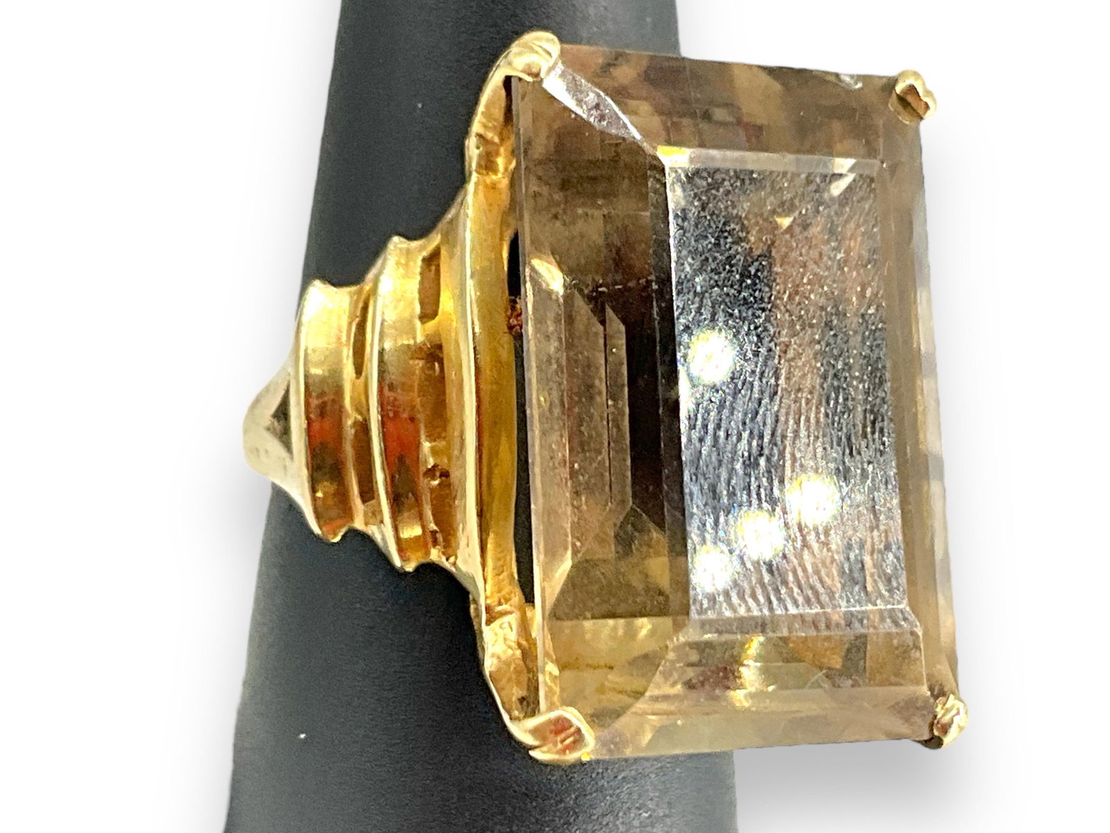 14kt Yellow Gold Ring With Large Smokey Quartz Center Stone (1 of 6)