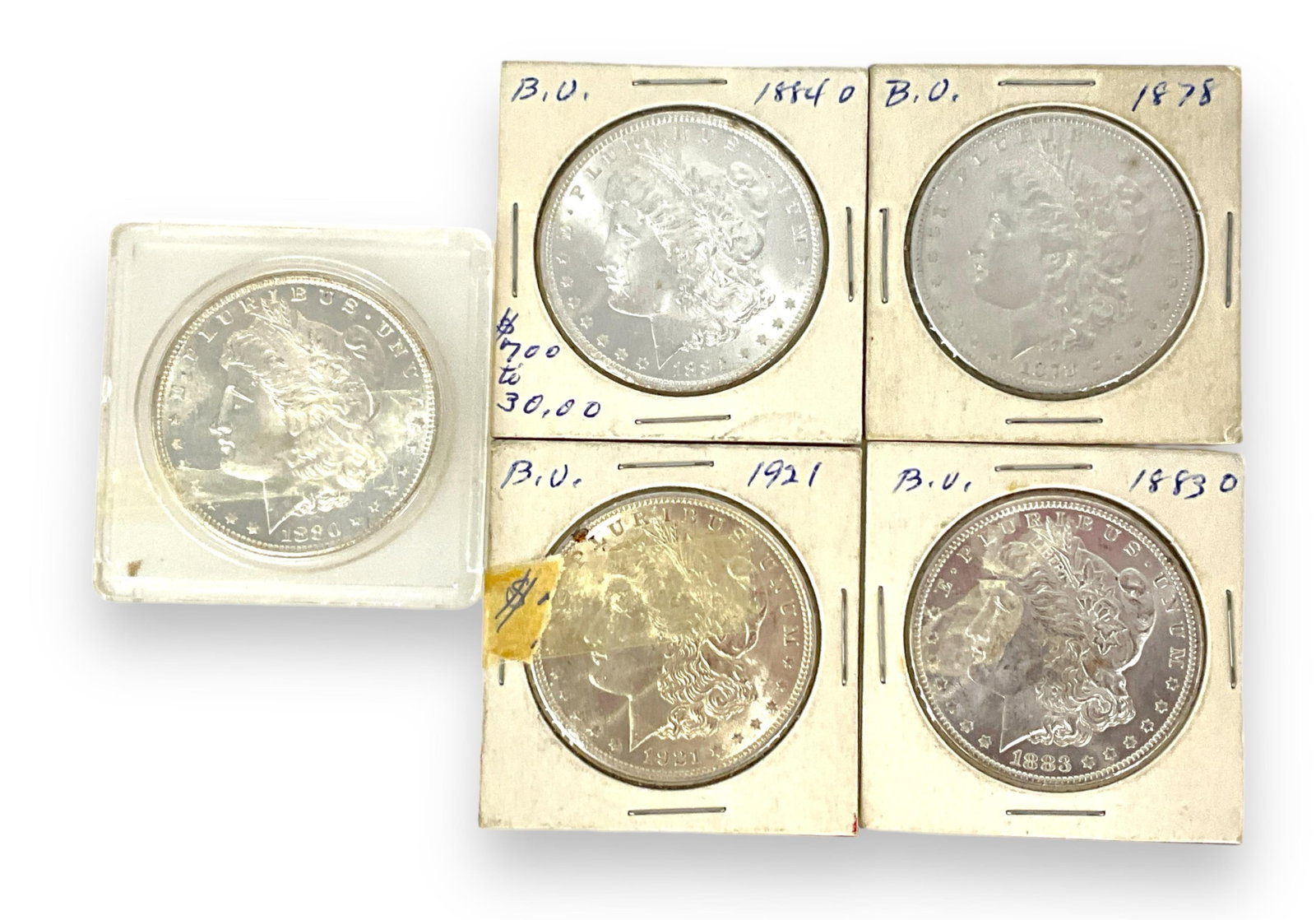 Five U.S. Morgan Silver Dollar Coins (1 of 7)