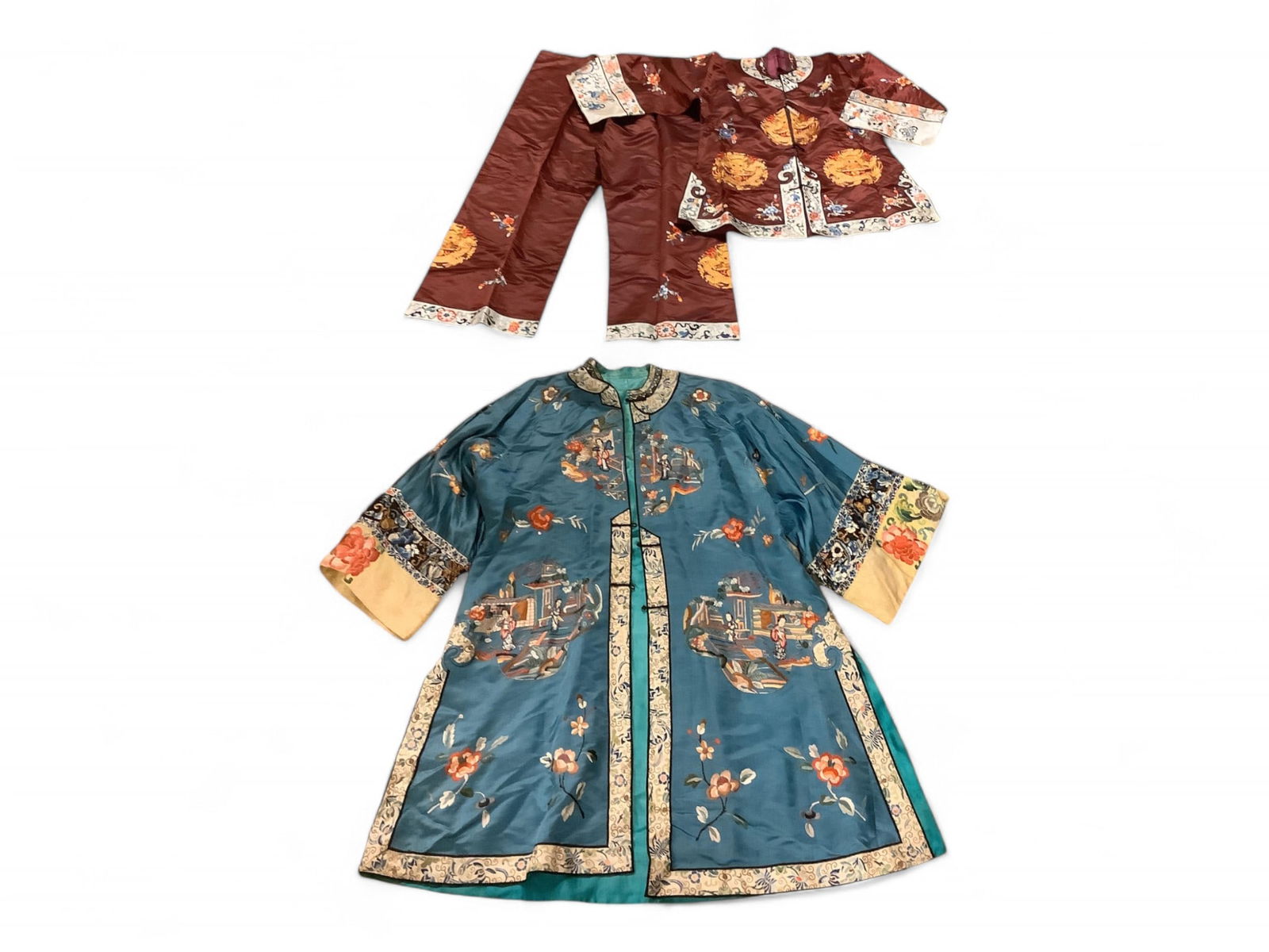 Asian Silk Pant Suit (new) and Robe: Asian Silk Pant Suit (new) and RobeRobe appears to be a medium and pant suit a small.