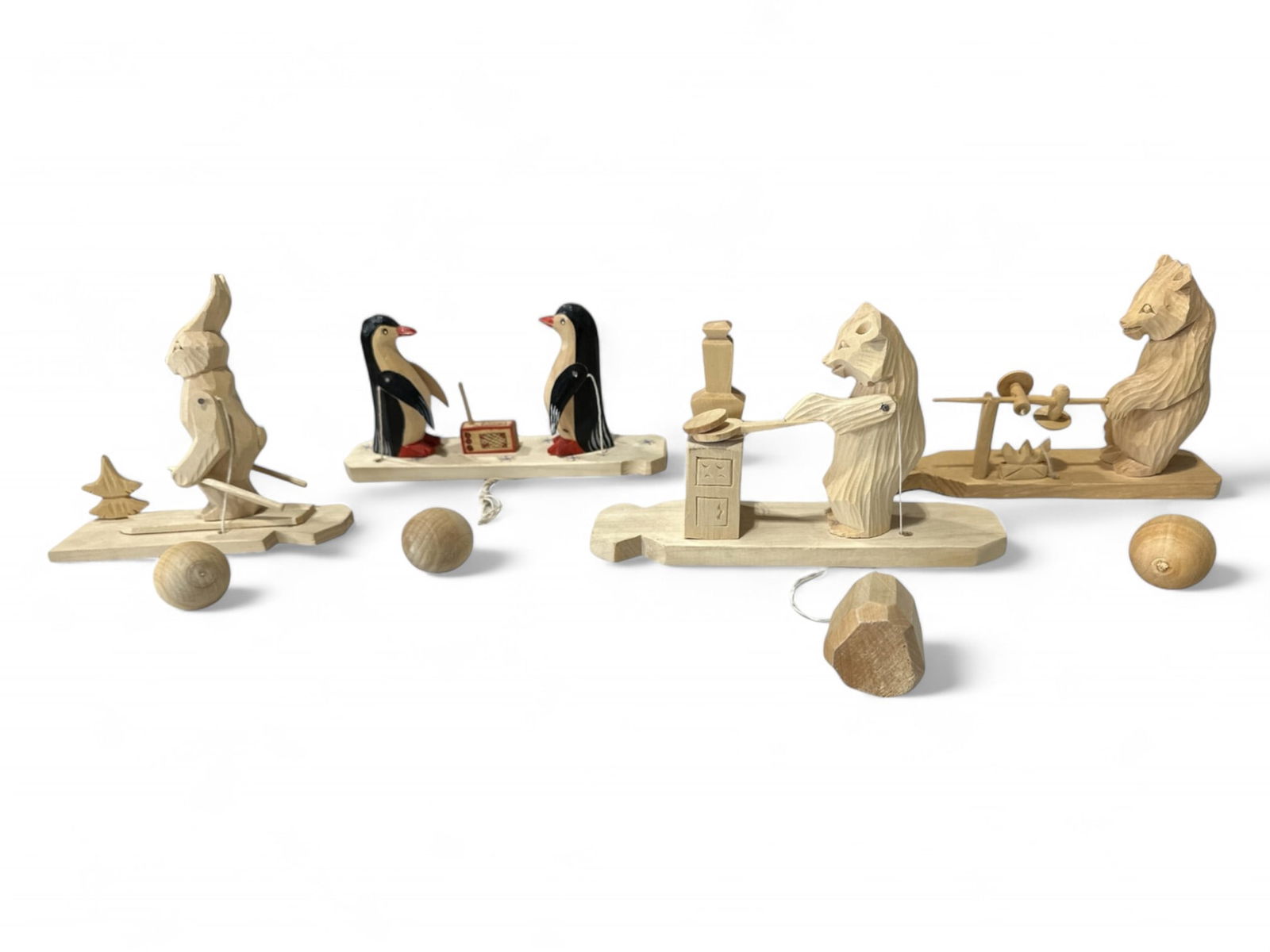 Hand Carved Wooden Russian Pull Toys (1 of 7)