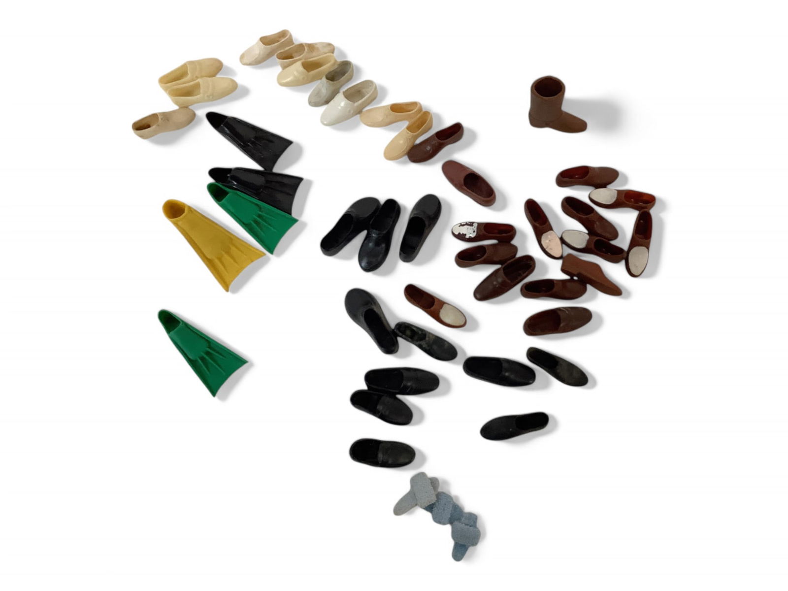 Bag of Ken Shoes, Slippers and Flippers: Bag of Ken Shoes, Slippers and FlippersAssorted styles and colors to fit vintage Ken and friends, lots of pairs.