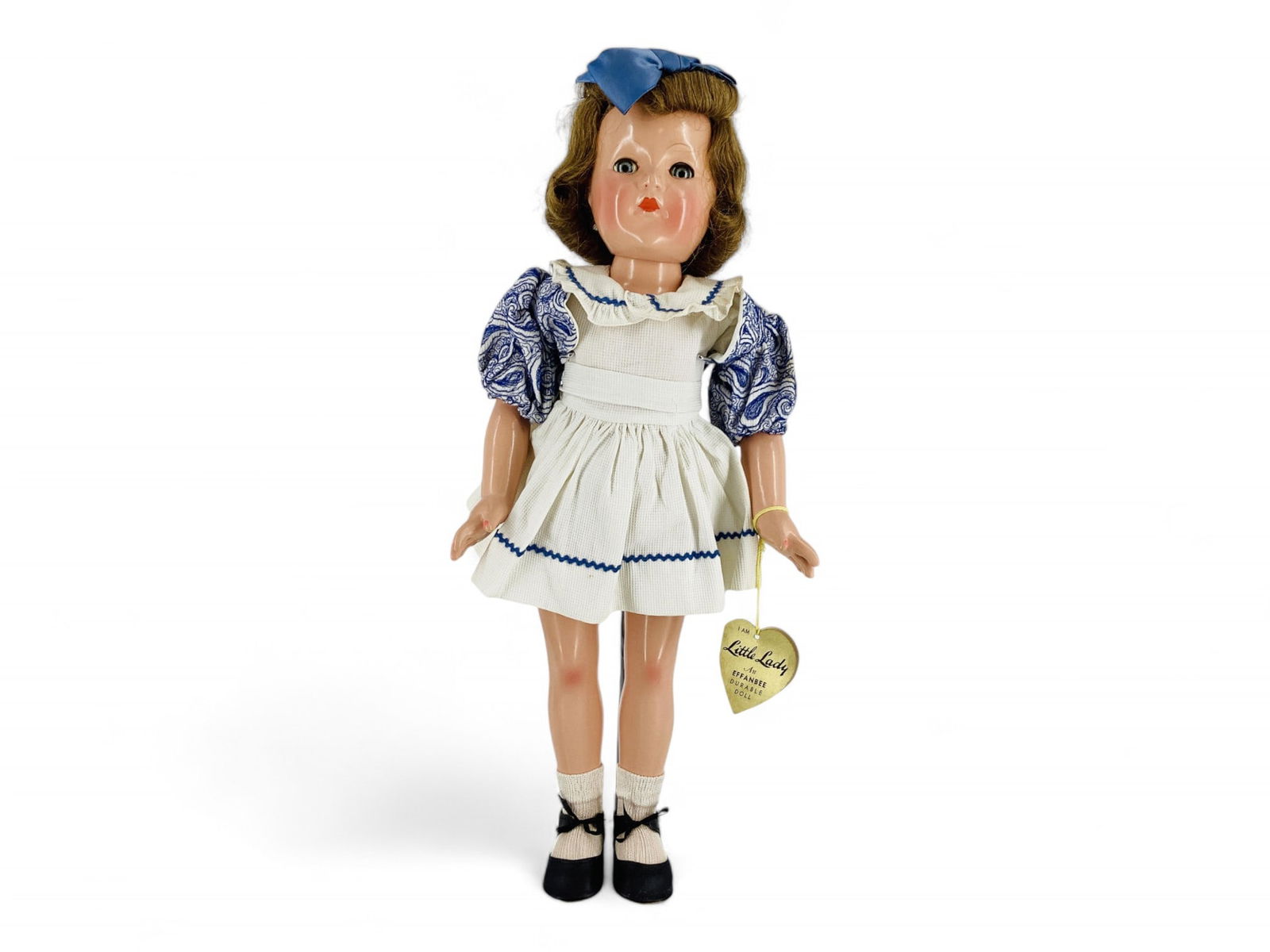 Effanbee "Little Lady" in original box.: Effanbee "Little Lady" in original box.20 1/2" composition doll, all original, with human hair wig, sleep eyes with eyelashes, five-piece body marked "Anne Shirley" on upper r