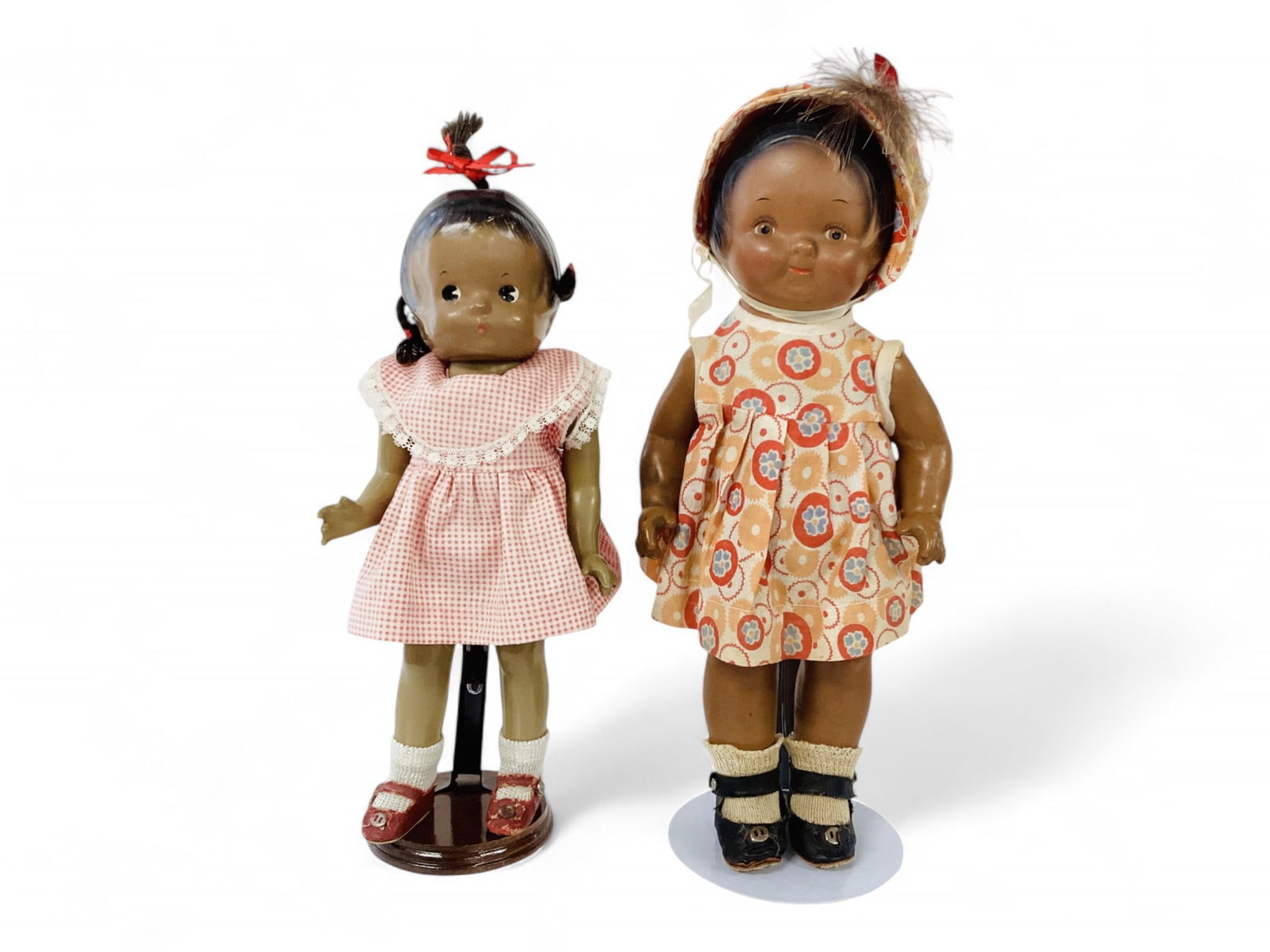 (2) Vintage Composition Black Dolls. (1 of 5)