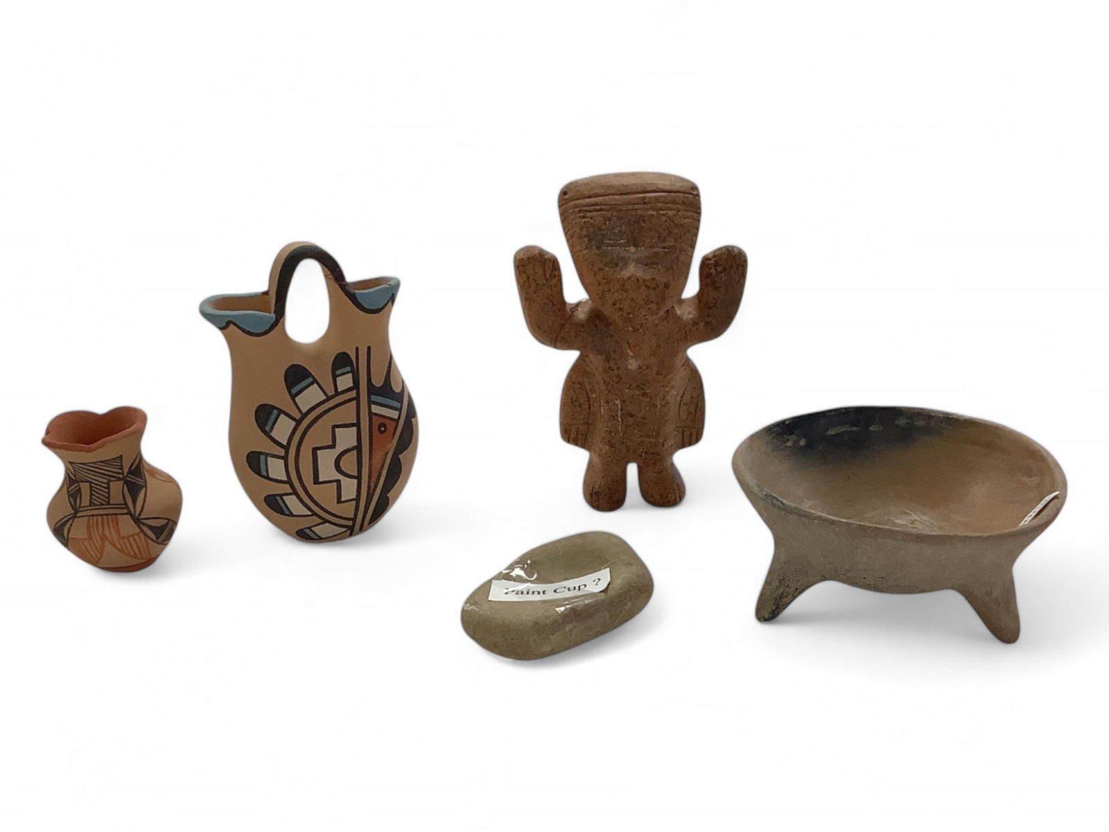 Five American Indian Stoneware Pieces and Mayan Statue (1 of 7)