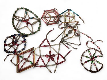 Antique Colorful, Beaded Ornaments