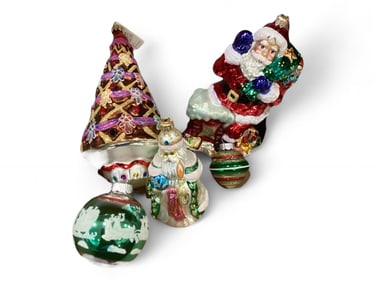 5 Christopher Radko Shiny Brite Ornaments