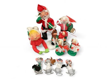 Collection of Annalee Christmas Dolls