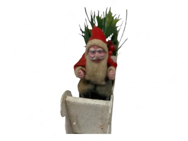 Antique Santa in Sleigh Made in Germany, marked