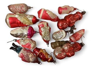 Antique Glass Santas