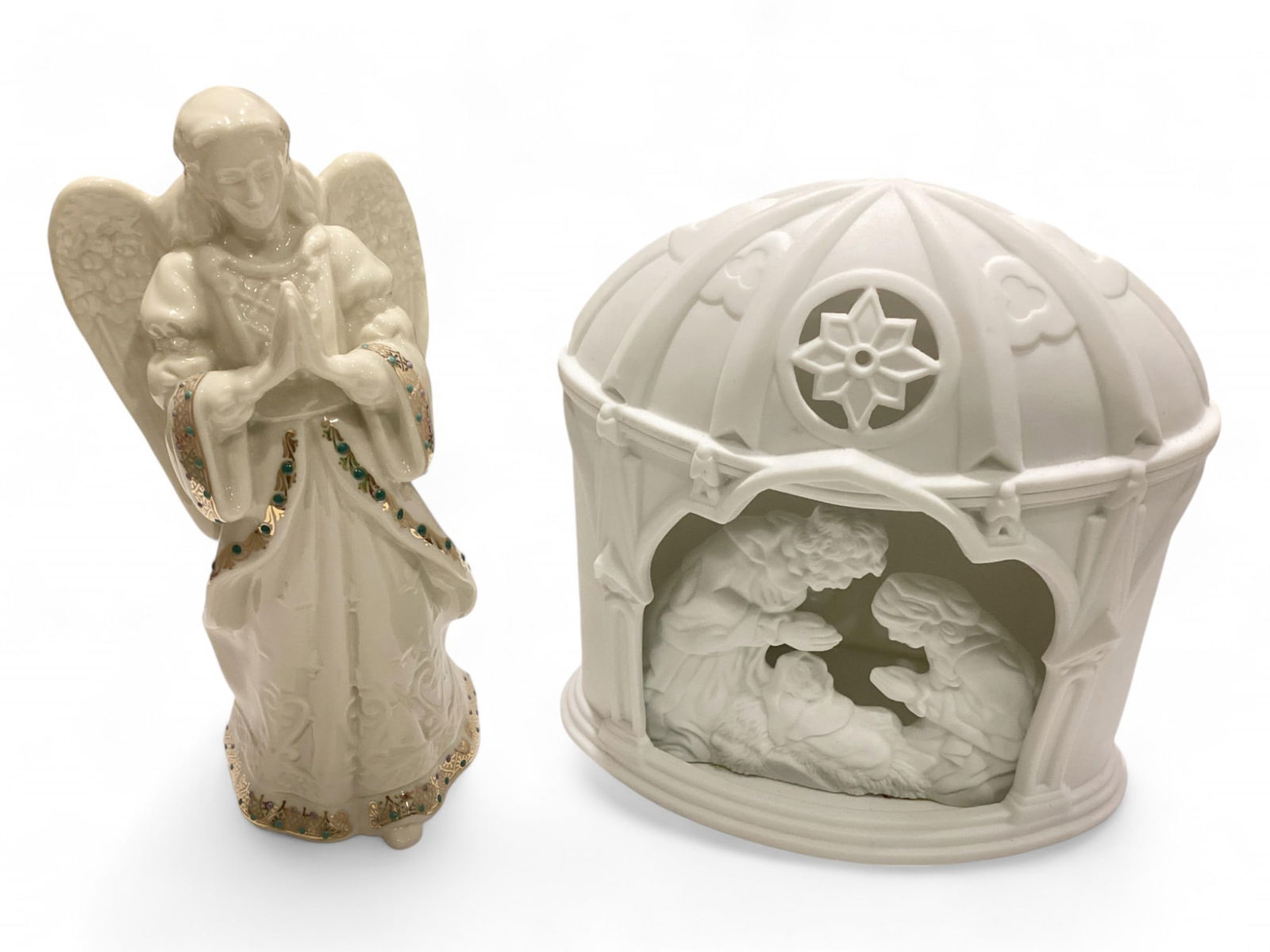 Lenox Porcelain Angel & Dept 56 Lighted Manger Scene (1 of 4)
