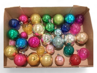 Colorful Assortment of Vintage Glass Ornaments