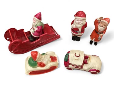 Celluloid Santa's Including Irwin Rocking Sled