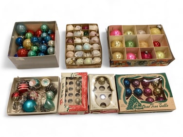 Glass Feather Tree Ornaments including Occupied Japan