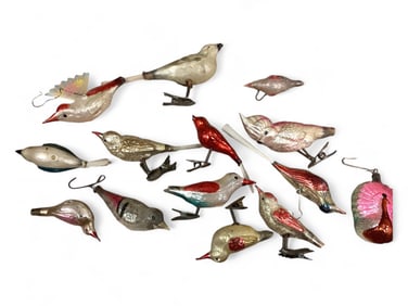 Vintage Glass Bird Ornaments