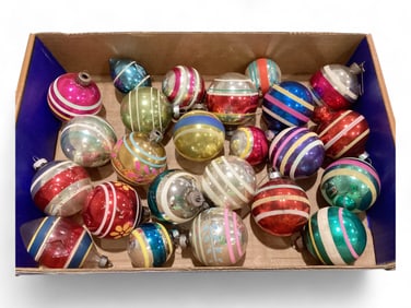 Shiny Brite Striped Ornaments Mostly Pre WWII