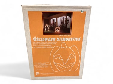Halloween Silhouette Jack-O-Lantern Lighted Display 1992
