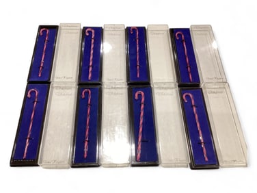 Whitefriars Hand Made Twisted Ribbon Glass Candy Canes Made in United Kingdom