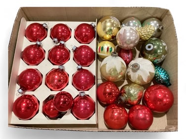 Red Shiny Brite Ornaments and Others