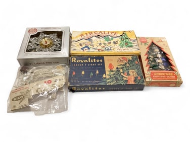 Royalite - Ringalite - Timco & Kico String of Christmas Lights & Lighted Tree Topper.