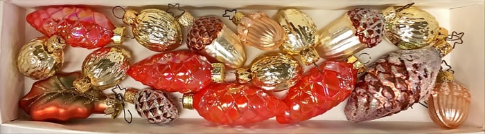 Acorns and Pinecones Christmas Tree Ornaments Range from 1.5" to 3".