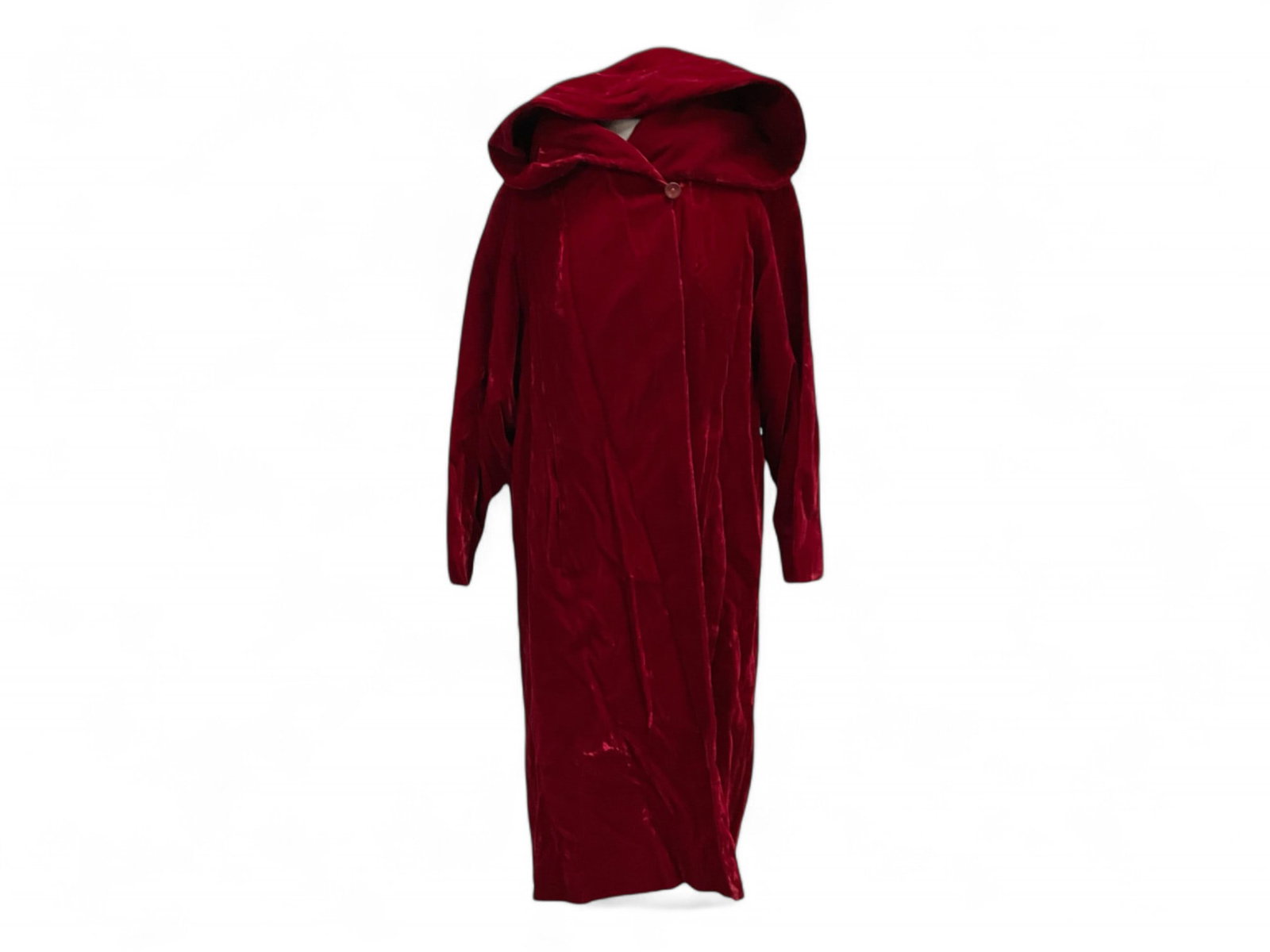 Red Velvet Cape with Hood.: Red Velvet Cape with Hood. Small, 15" x 42" L
