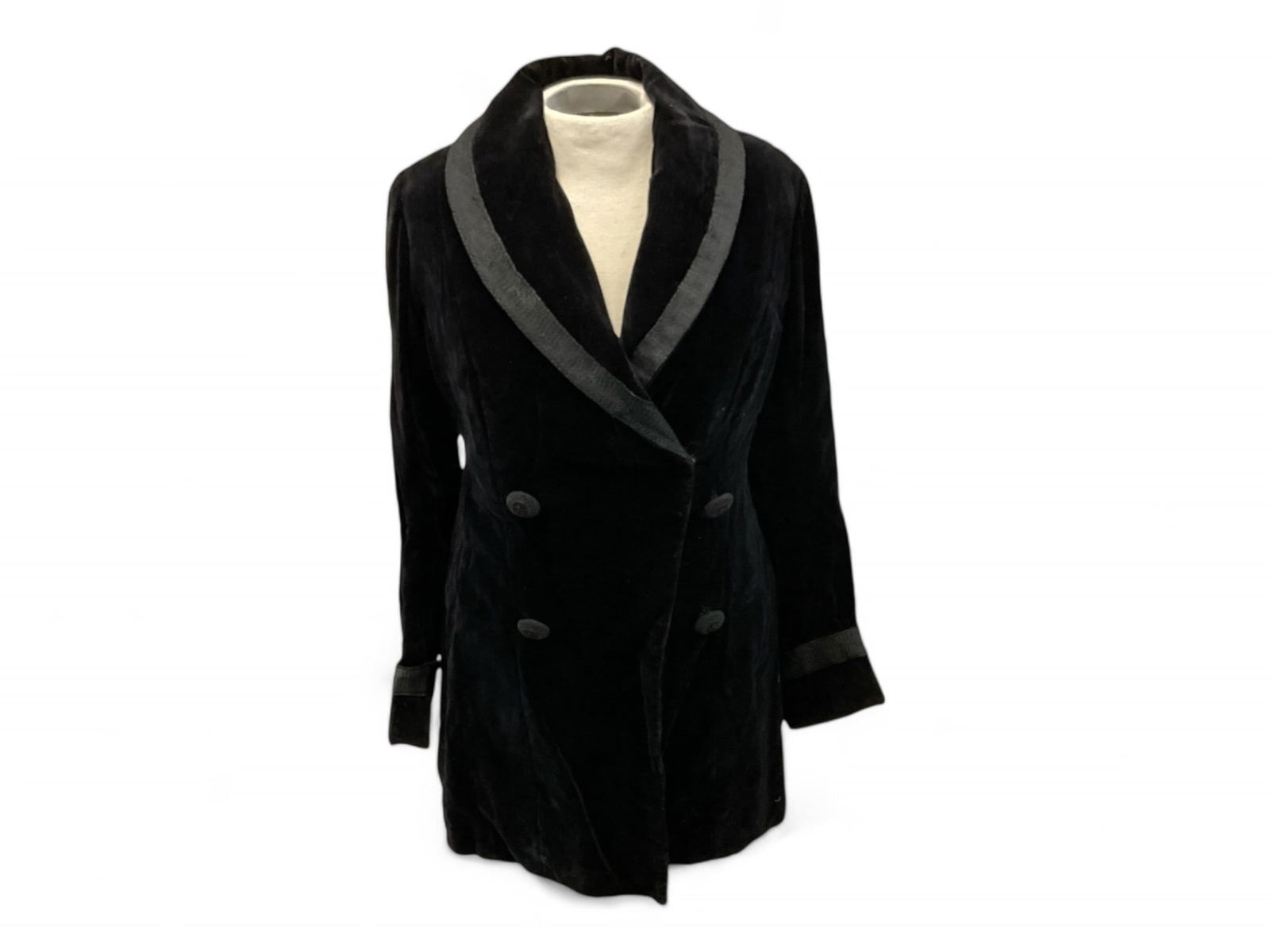 Vintage Black Velvet Double Breasted Blazer (1 of 8)