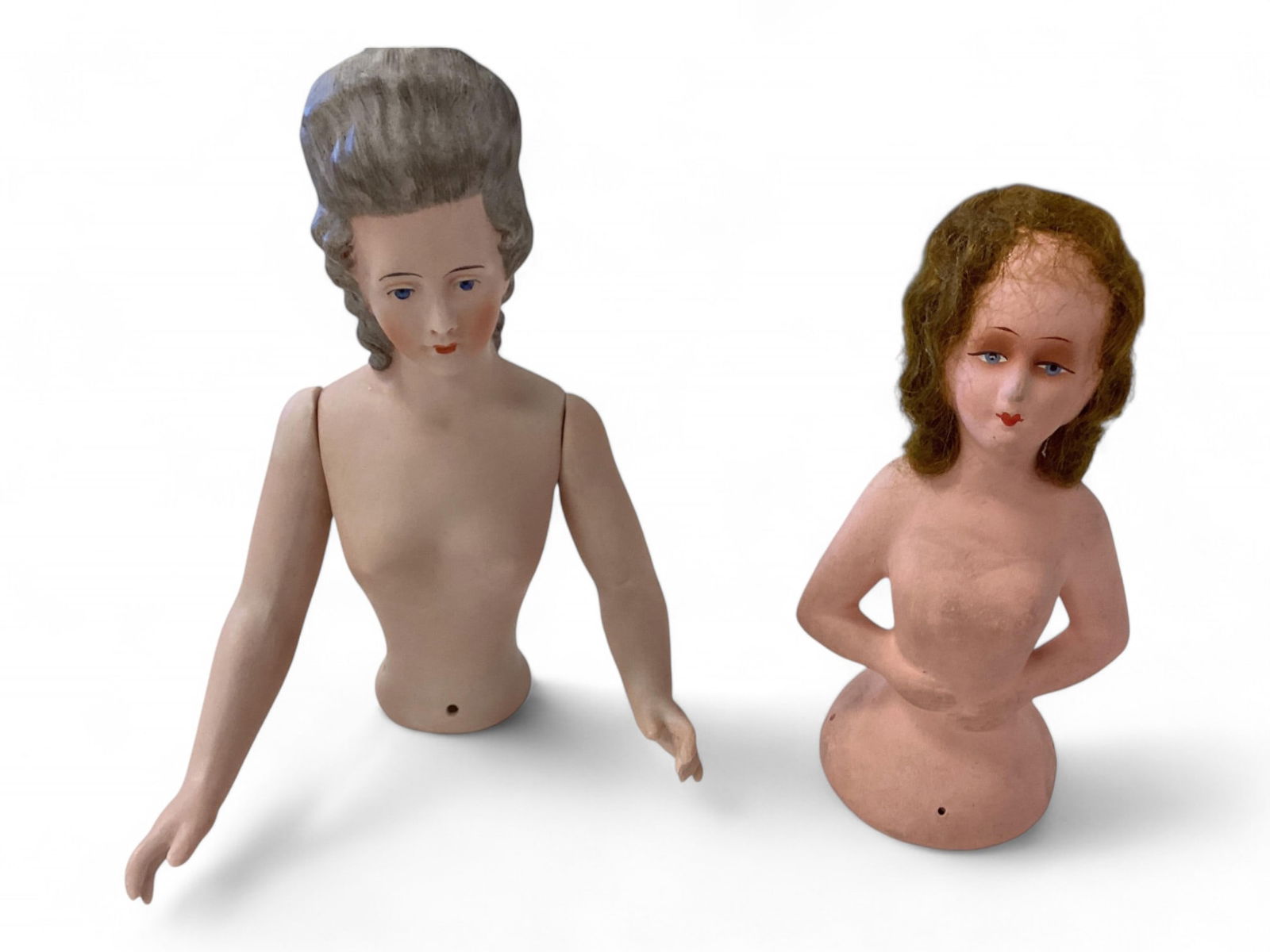 Pink Composition and Pink China Half Dolls (1 of 4)