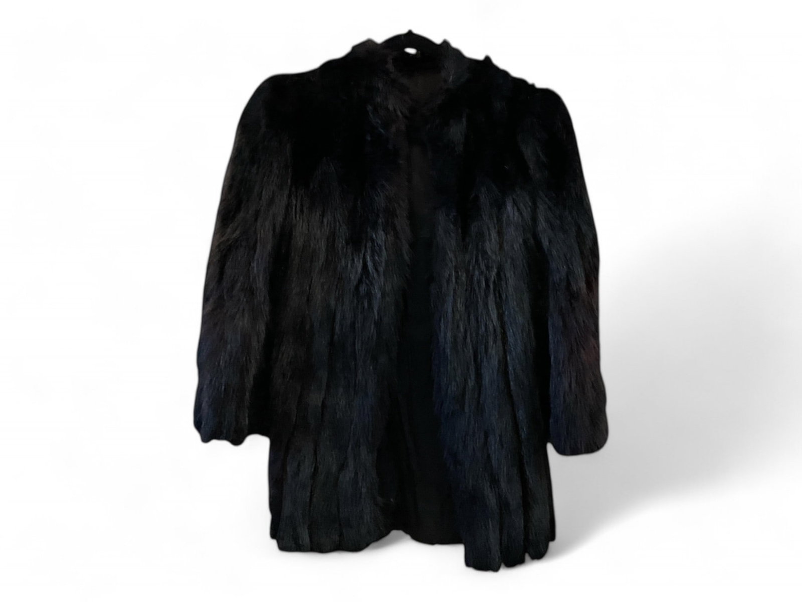 Black Fur Coat: Black Fur Coat 15" x 36" L