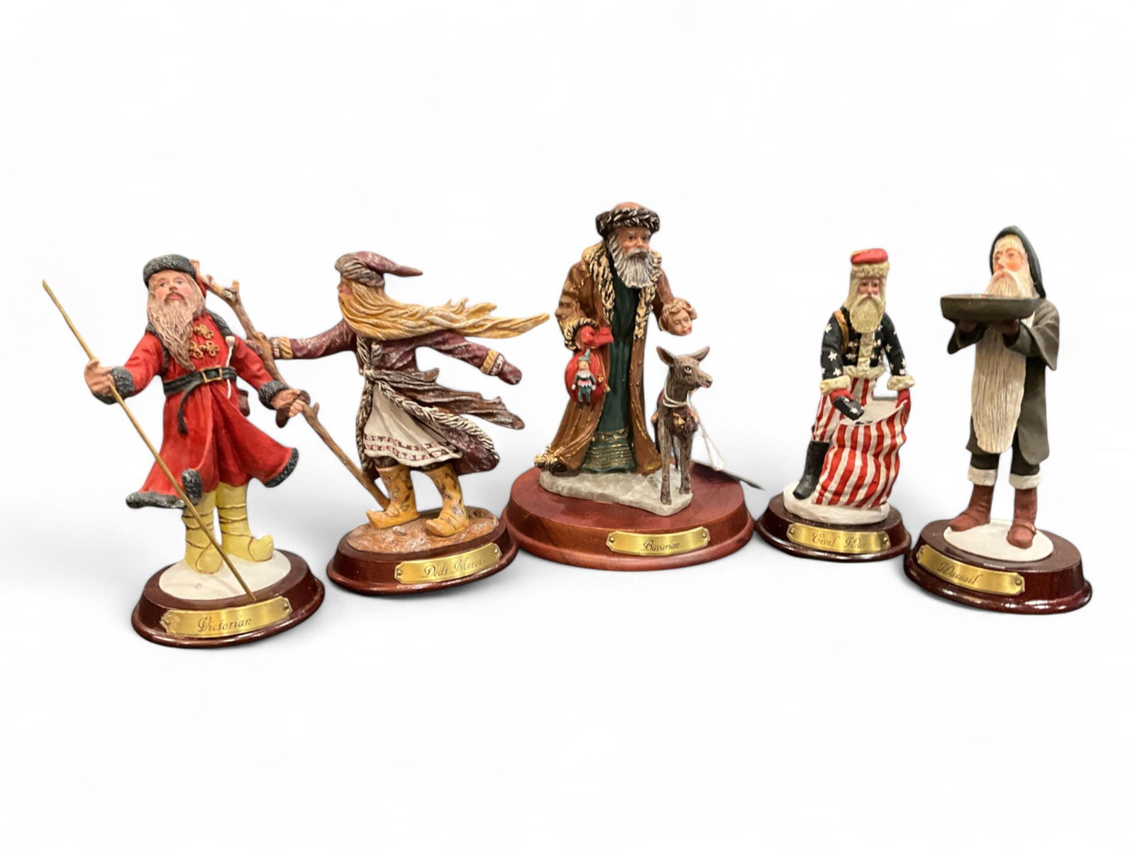 (5) Duncan Royale Numbered/Signed "History of Santa Claus" Figurines: (5) Duncan Royale Numbered/Signed "History of Santa Claus" Figurines7" average height. Victorian, Civil War, Dedt Moroz, Wassail, Bavarian.