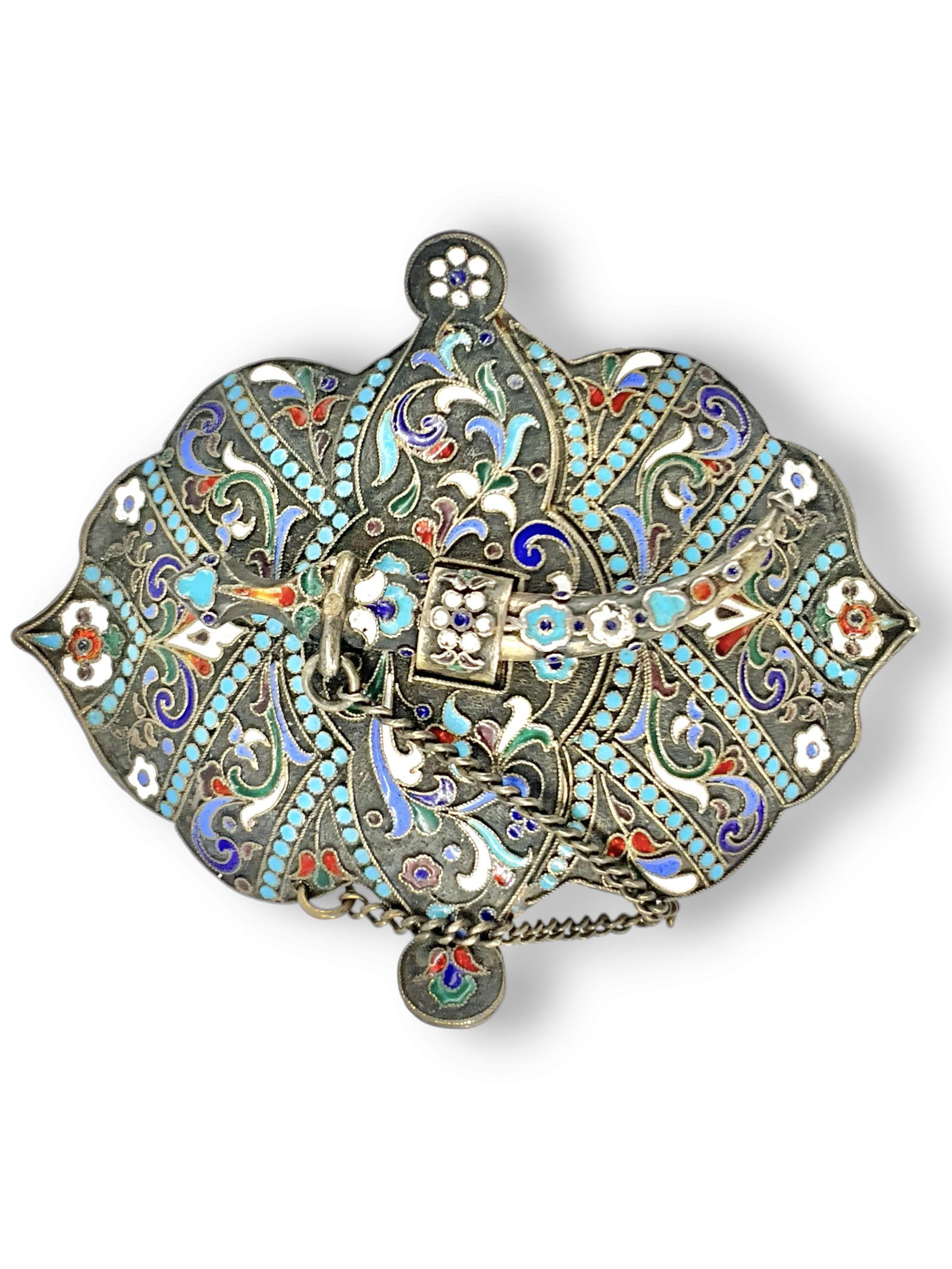 Sterling Silver Enameled Belt Buckle (1 of 9)