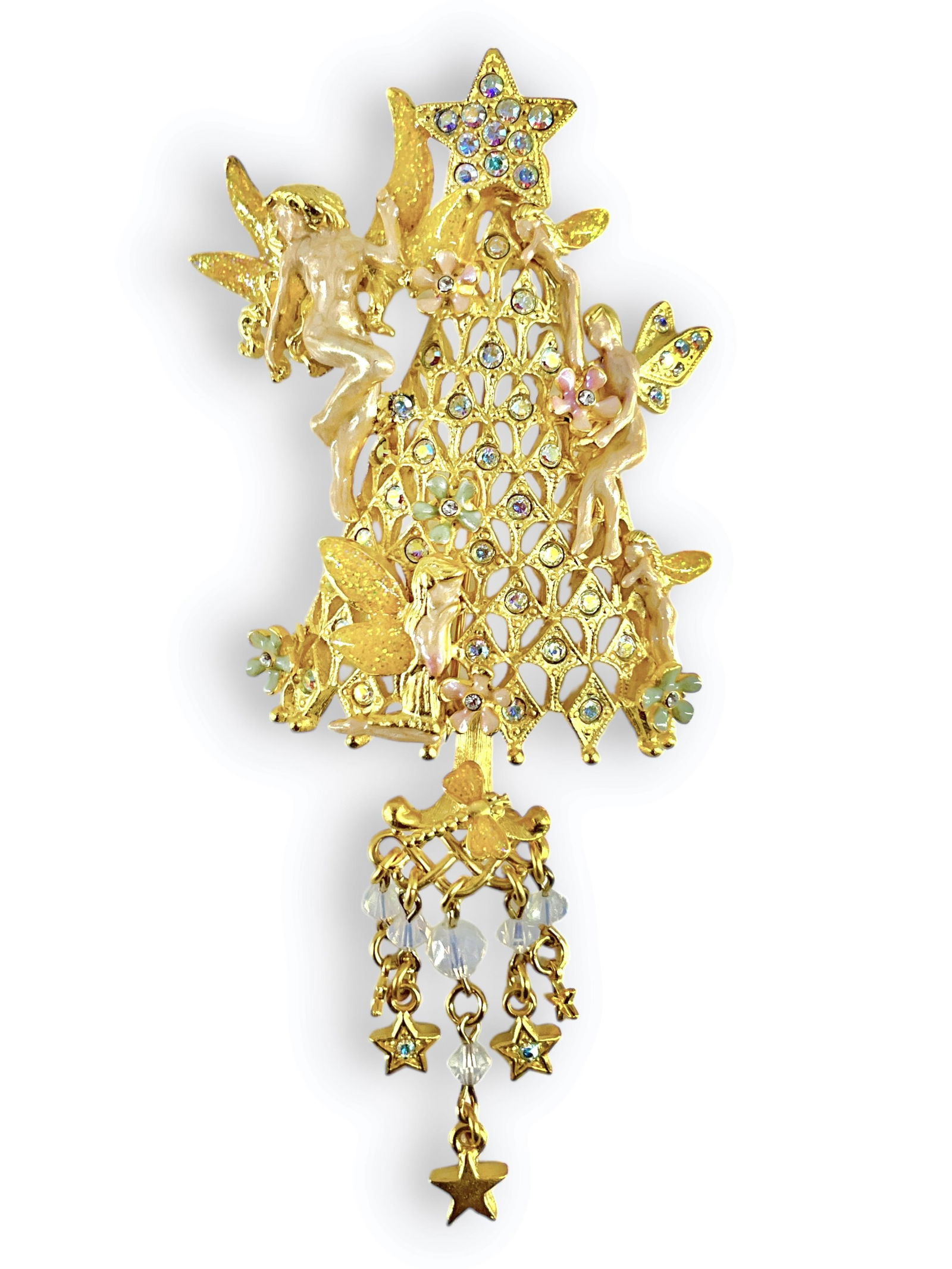 Kirks Folly Double Stamped Fairy Christmas Tree Brooch (1 of 7)