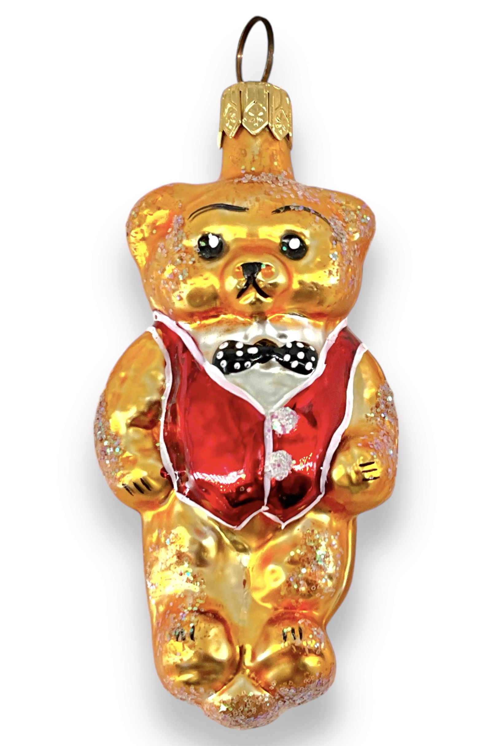 Vintage Christopher Radko "Tiny Ted" Blown Glass Christmas Tree Ornament (1 of 9)