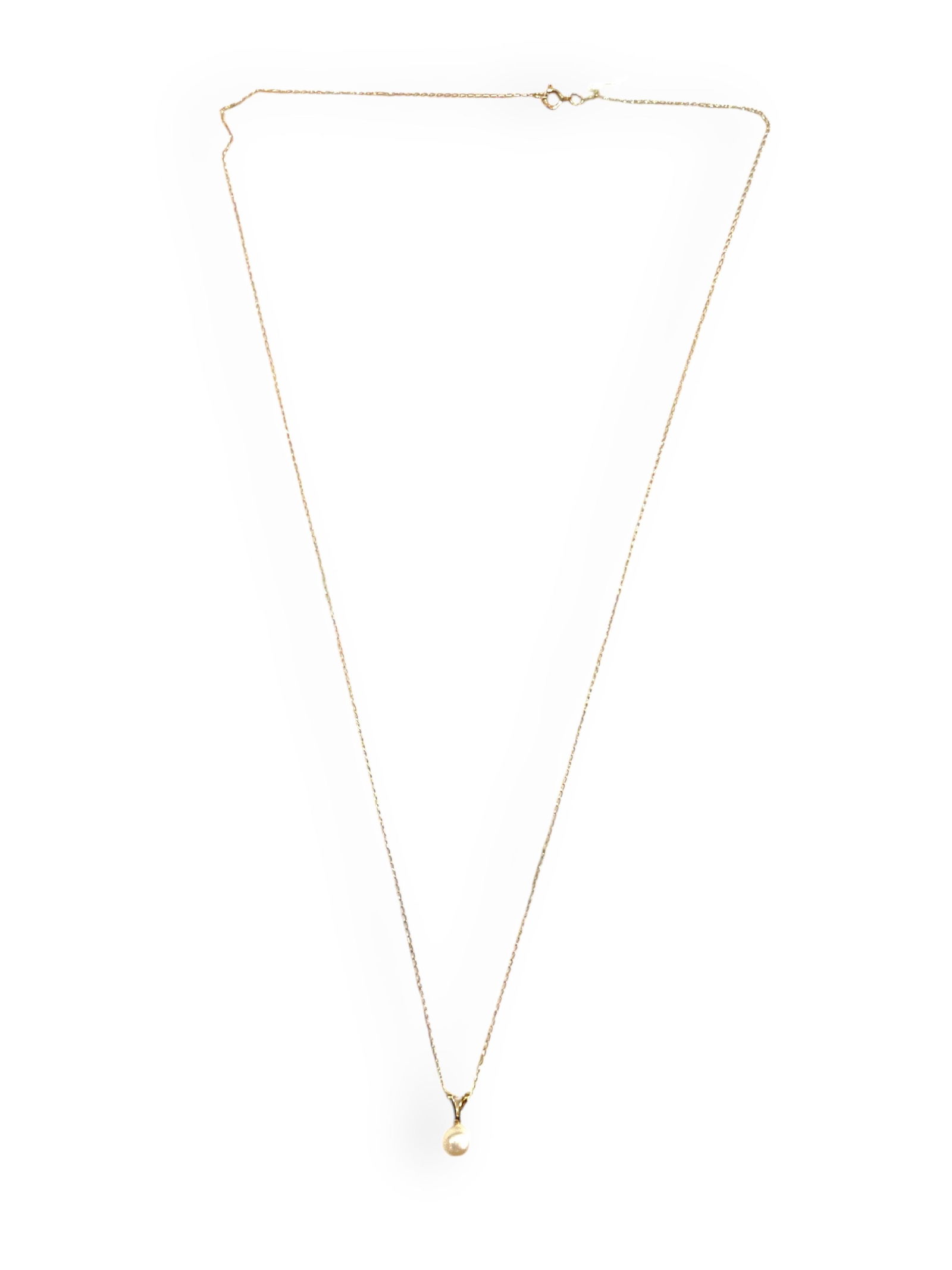 Fine 14kt Yellow Gold Necklace With Pearl Slide Pendant (1 of 4)