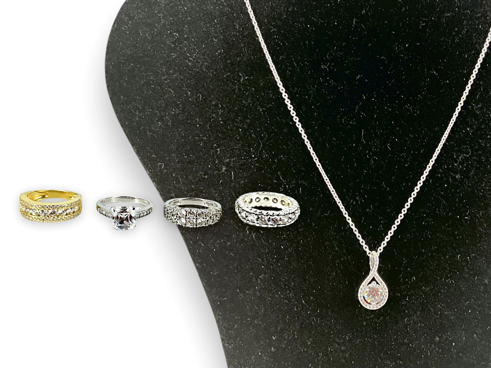 Modern Sterling Accessories With CZ Stones (1 of 9)