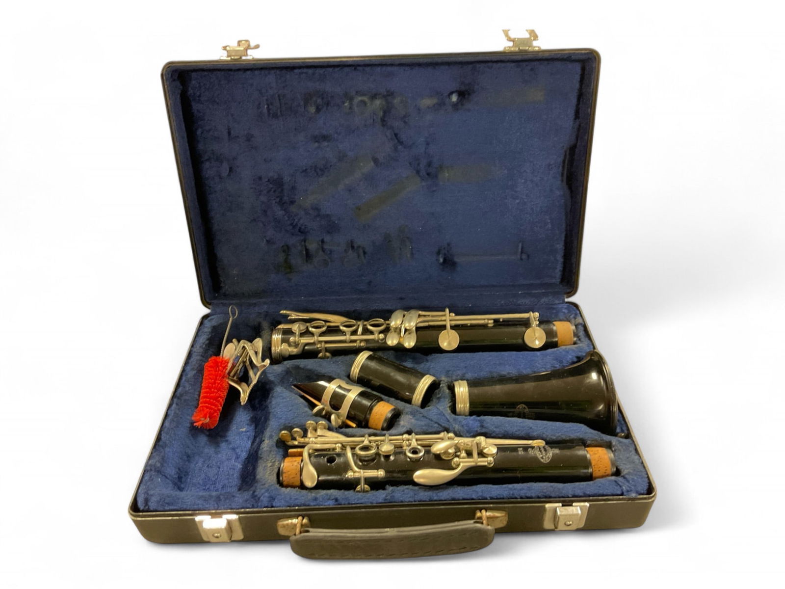 Buffet Crampon Bb Clarinet with Case 26.5"L x 3"W at the bell: Buffet Crampon Bb Clarinet with CaseBuffet Crampon Bb Clarinet with Case, body of clarinet made of plastic. FCHS etched on barrel. Several pads missing, cork in good condition. Part of a lire missing.