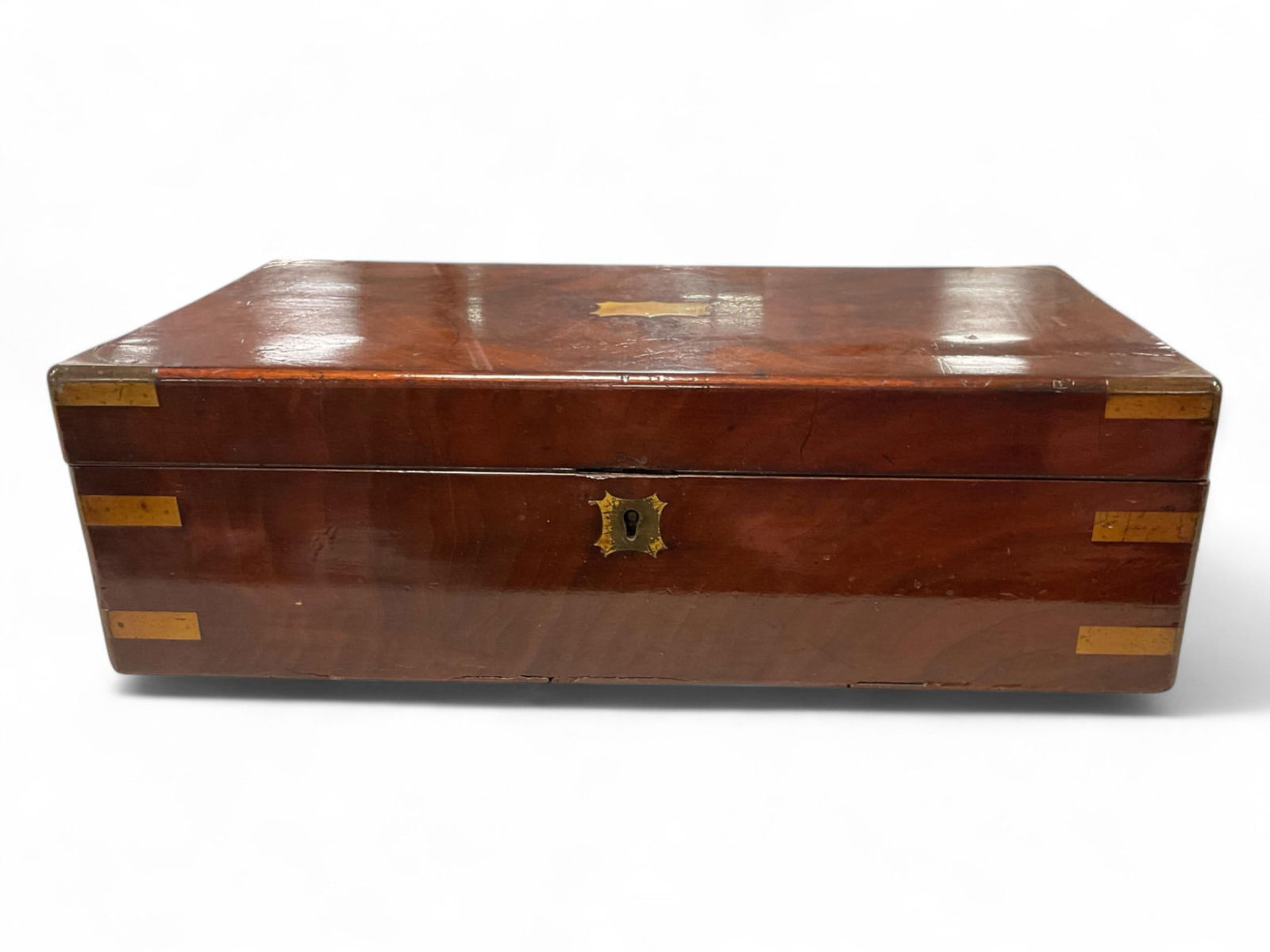 Antique Wood Top Travel Writing Lap Desk Document Box (1 of 4)