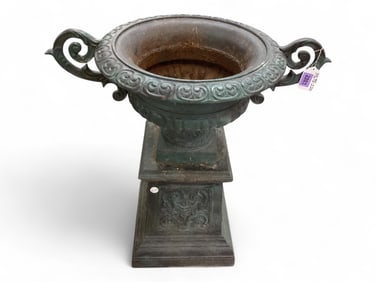Cast Iron Garden Urn 31" H x 19" in Dia.