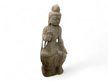 Cement Asian Statue 36" H