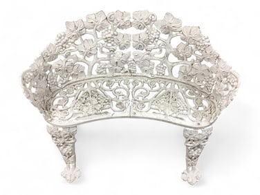 Cast Aluminum Garden Bench in Grape Pattern